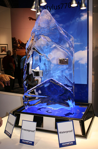 Illustration for article titled PMA 07: Olympus Stylus 770SW Frozen Into a Solid Block of Ice
